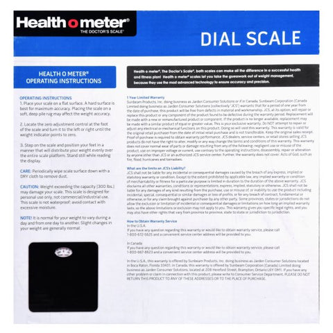 HealthOMeter Compact Floor Dial Scale 300 lbs (Lbs Only) - The Mysexywaist.com Store